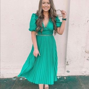 Green midi dress